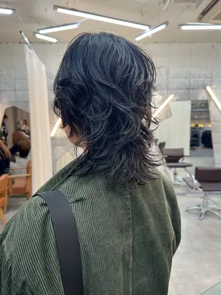ミディアム カラー パーマ 圧倒的デザイン力 店長🎨RENAのヘアスタイル