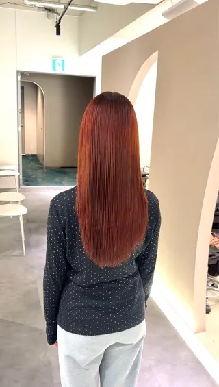 ミディアム カラー 美髪縮毛矯正💫 絹髪質感TR/熊澤のヘアスタイル