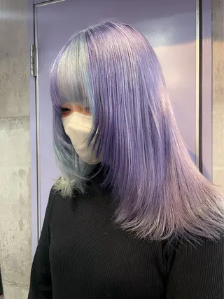 セミロング ハイトーン/ブリーチ /ウルフ⛓️MAKIのヘアスタイル