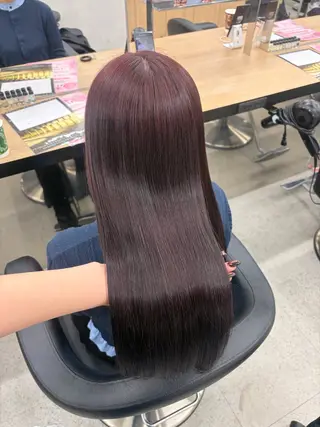 ロング カラー 💗愛され暖色💗 ピンク/レッド💗のヘアスタイル