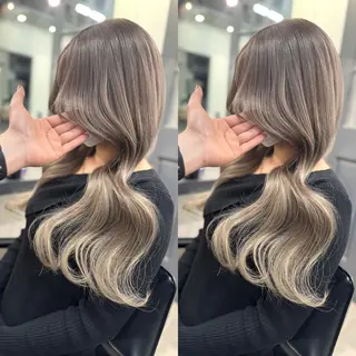 ロング バレイヤージュ ボブ🌈ナツヤのヘアスタイル