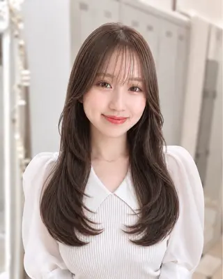 ロング 🧡くびれヘア/前髪 顔周り🧡久原結衣のヘアスタイル