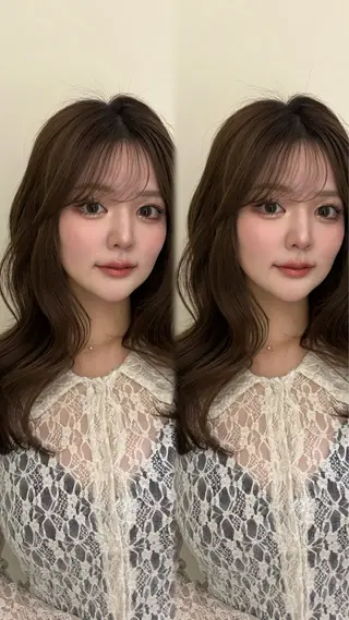 セミロング 透明感カラー アオイのヘアスタイル