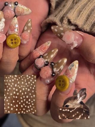 ネイル 3dパーツ/流行り 👧shushu❤️のネイルデザイン