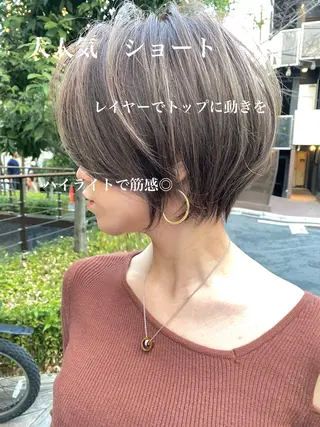 ショート カラー ボブ/レイヤーカット 縮毛矯正/コウキ新宿のヘアスタイル