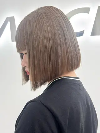 ショート カラー ヘアアレンジ 縮毛矯正🤍 盛れるボブ/ひかりのヘアスタイル