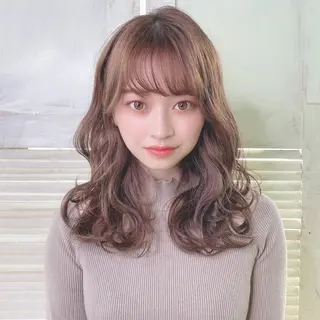 ミディアム カラー 外国人対応 佐久間のヘアスタイル