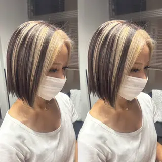 ショート カラー RIEブリーチ& エクステ特化型のヘアスタイル