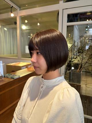 ミディアム カラー くいた あやなのヘアスタイル