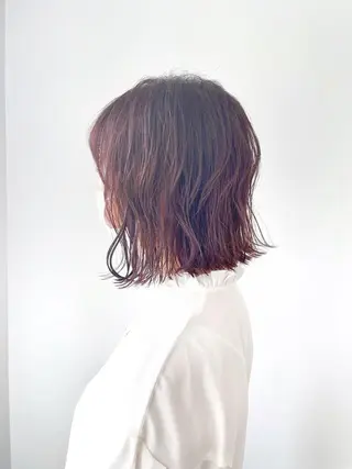 ショート カラー ボブ/縮毛/レイヤー モトナリのヘアスタイル