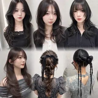 ロング maya🇰🇷韓国 レイヤー/顔まわりのヘアスタイル