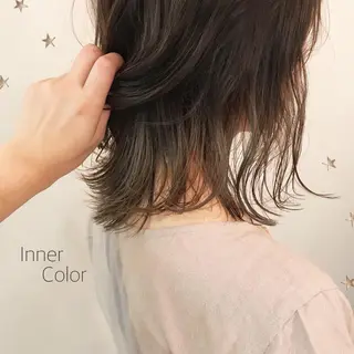 ミディアム カラー 市川 千夏のヘアスタイル