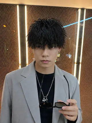 ミディアム メンズ 【メンズ特化】池袋 韓国スタイル飯塚のヘアスタイル
