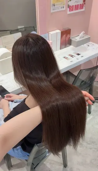 セミロング カラー 髪質改善縮毛/透明感 カラー/AIRI🎀のヘアスタイル