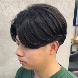 ショート カラー パーマ メンズ センターパート マスターかずまのヘアスタイル
