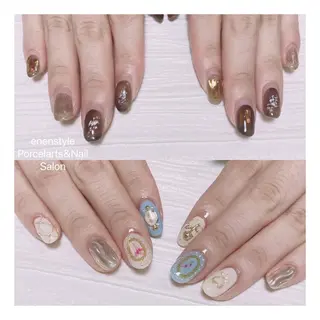 ミディアム ネイル 🐾enen style 🐾のネイルデザイン