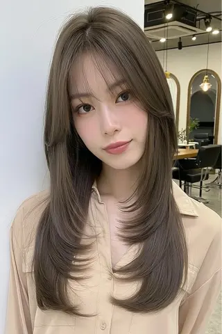 ロング バタフライレイヤー/ ニシトモユキのヘアスタイル