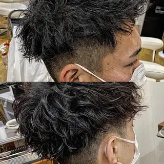 パーマ メンズ 原田 涼矢のヘアスタイル