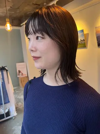 ミディアム カラー パーマ ヘアアレンジ robe 田中 実友のヘアスタイル