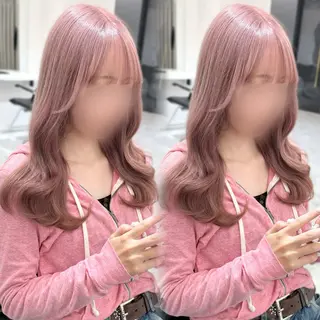 セミロング カラー 盛れる顔周り🤍渋谷 Risa🎀のヘアスタイル
