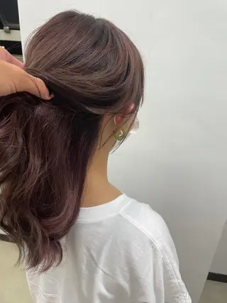ロング カラー ヘアアレンジ 縮毛矯正/髪質改善/ ブリーチ毛/木元渓太のヘアスタイル