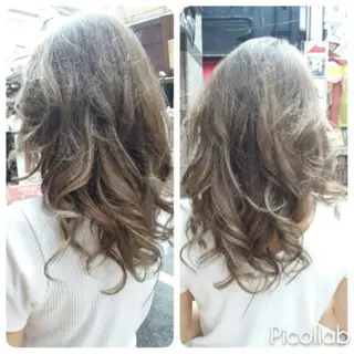 ミディアム カラー ワンホンレイヤー エクステづまのヘアスタイル