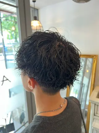ショート パーマ 【本陣】カット カラーパーマ朝岡 慧のヘアスタイル