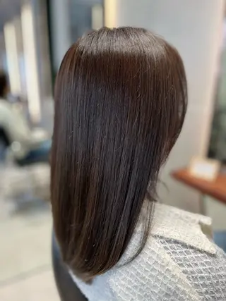 セミロング 海老名パーマモデル くによしのヘアスタイル