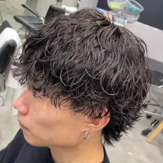 ミディアム パーマ ヘアアレンジ メンズ fifth 石川 凪のヘアスタイル