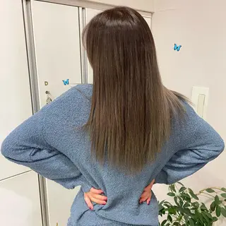 ロング miyu♡̷̷ 韓国ヘア/顔まわりのヘアスタイル