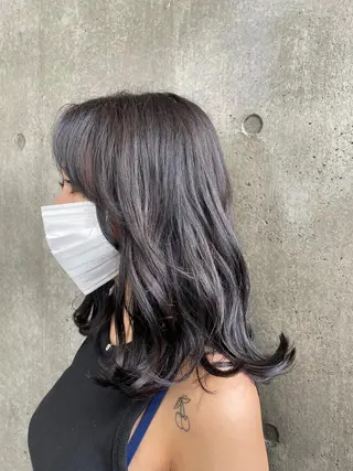 ミディアム カラー もりたみかこ 美容師お休み中のヘアスタイル