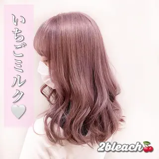 セミロング カラー ヘアアレンジ 💕上野美容師☁ ブリーチ💖サワのヘアスタイル