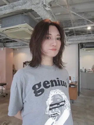 ミディアム カラー yu maのヘアスタイル