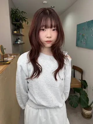 ロング カラー パーマ 【韓国レイヤー特化 ハッシュカット】のヘアスタイル