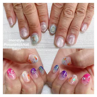 ミディアム ネイル 🐾enen style 🐾のネイルデザイン