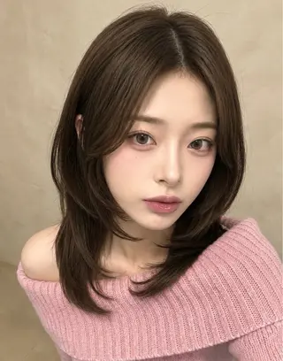 ミディアム rioカットカラー ♡韓国レイヤーのヘアスタイル