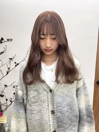 セミロング カラー ヘアアレンジ ena/ブリーチなし 透明感・レイヤー🎀のヘアスタイル