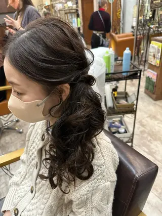 ロング ヘアアレンジ カット スパのヘアスタイル