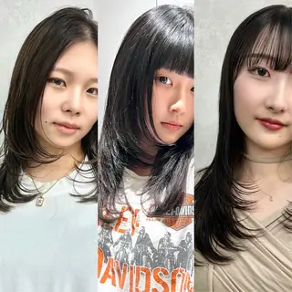 セミロング 新宿/レイヤーカット 髪質改善/小顔見せのヘアスタイル