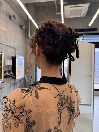 ヘアアレンジ saki｜透明カラー ドライパーマ.パーマのヘアスタイル