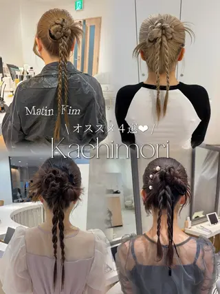 ロング ヘアアレンジ ヘアセット/レイヤー 赤み消し/はるかのヘアスタイル
