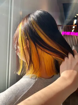 ショート カラー ヘアカラー&縮毛矯正 STAR☆RIVERのヘアスタイル