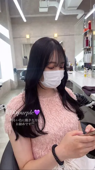 ロング カラー 抜け感レイヤー︴ ニュアンスカラーのヘアスタイル