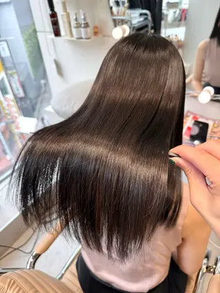 ロング カラー パーマ ヘアアレンジ 縮毛矯正/髪質改善/ ブリーチ毛/木元渓太のヘアスタイル