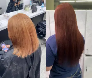 ロング カラー MOMOKA🍑プル エクステ・ハイトーンのヘアスタイル
