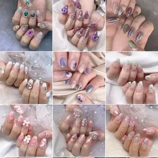 ネイル 渋谷／チップ長さ出し 👑アプレgel-xのネイルデザイン
