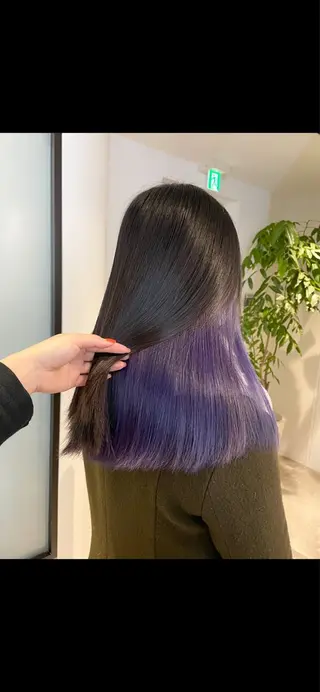 ミディアム カラー 銀座/ハイトーン/ hayaka 🖤のヘアスタイル