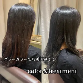 セミロング カラー 今話題の艶髪矯正 美艶カラー/FUKAのヘアスタイル