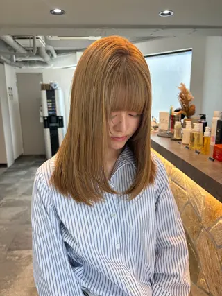 セミロング カラー 🪽🪷透明感/ ダブルカラー🪷🪽のヘアスタイル