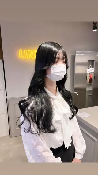 ロング カラー パーマ ヘアアレンジ メンズ 上品＆韓国風 🥀海心🥀のヘアスタイル